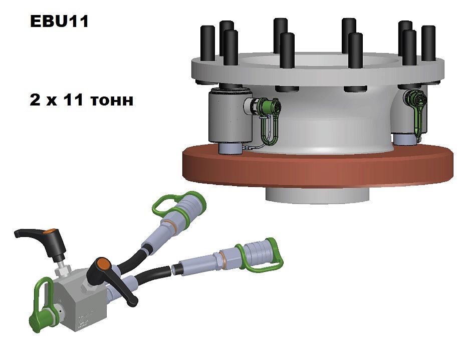 Комплект гидравлических цилиндров для снятия тормозного диска , усилие 22 т.